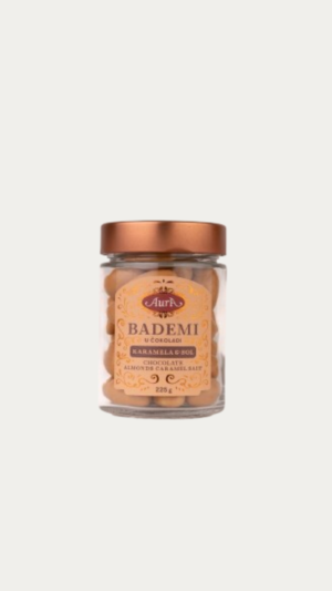 AURA CHOCOLATE ALMONDS 220G CARAMEL AND SALT
