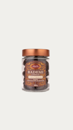 AURA CHOCOLATE ALMONDS 220G DARK CHOCOLATE